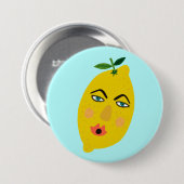 Happy Lemon Whimsical Button (Vorne & Hinten)