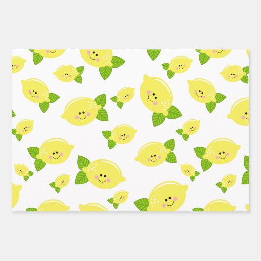 Happy Lemon Wrapping Paper Set Geschenkpapier Set (Vorderseite)