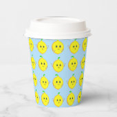 Happy Lemons on Light Blue Pappbecher (Links)