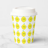 Happy Lemons on White Pappbecher (Links)