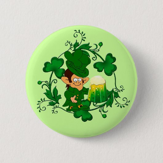 Happy Leprechaun Button (Vorderseite)