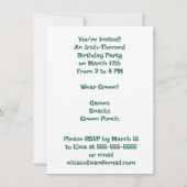 Happy Leprechaun Child's St. Patrick's Day Einladung (Rückseite)