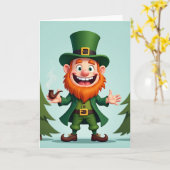 Happy Leprechaun Fun Time Card Karte (Gelbe Blume)