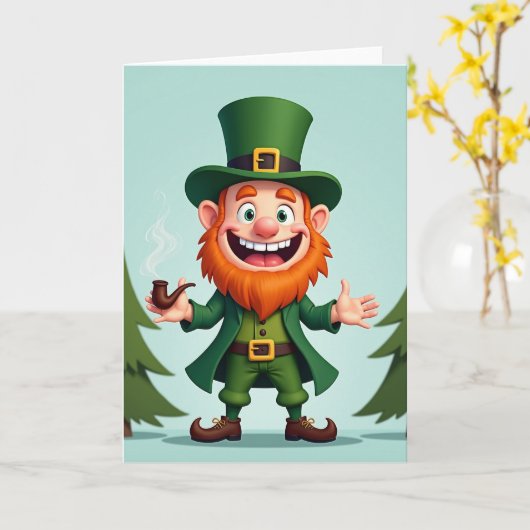 Happy Leprechaun Fun Time Card Karte (Gelbe Blume)
