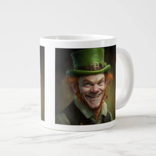 Happy Leprechaun Jumbo Tasse (Vorderseite Rechts)