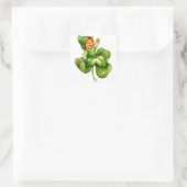 Happy Leprechaun Quadratischer Aufkleber (Tasche)