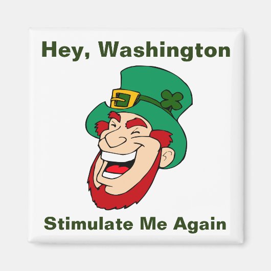 Happy Leprechaun Stimulus Bill Magnet (Vorne)