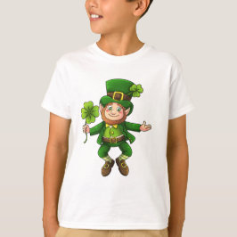 Happy Leprechaun und Kleeblatt T-Shirt
