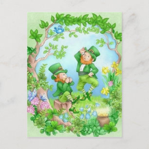 Happy Leprechauns Postkarte