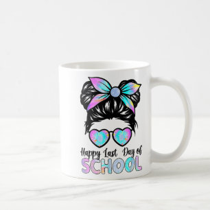 Happy letzten Tag der Lehrerin Mädchen Messy Bun Kaffeetasse