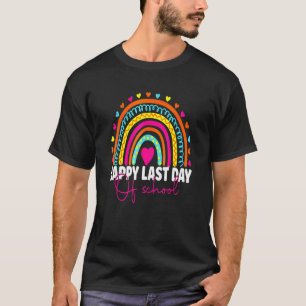 Happy Letzten Tag der Schule farbenfrohe Regenboge T-Shirt
