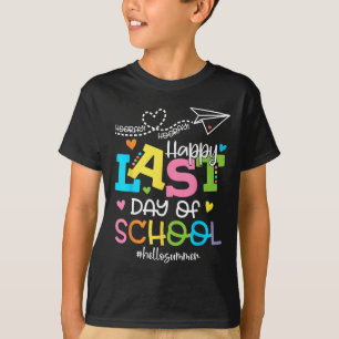 Happy letzten Tag der Schule Hallo Sommer Schüler T-Shirt