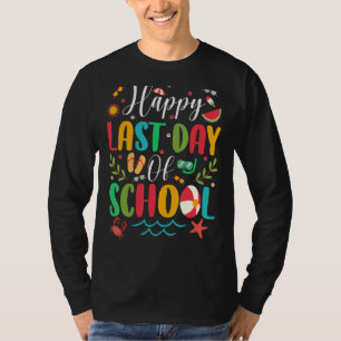 Happy letzten Tag der Schule Kinder Lehrerin Grad T-Shirt