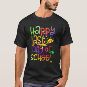 Happy letzten Tag der Schule Kinder Lehrerin Grad T-Shirt