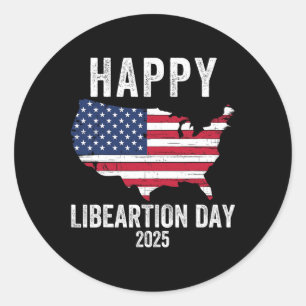 Happy Liberation Day 2025 Präsident Trump Funny Po Runder Aufkleber