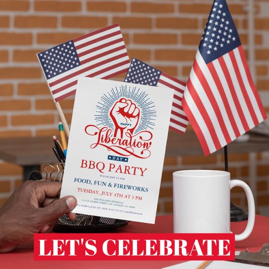 Happy Liberation Day Fireworks BQ Party Einladung