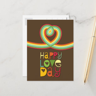 Happy Liebe Day Rainbow Loop Herz Valentinstag Feiertagspostkarte