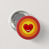 Happy Liebe Heart Button (Vorne & Hinten)