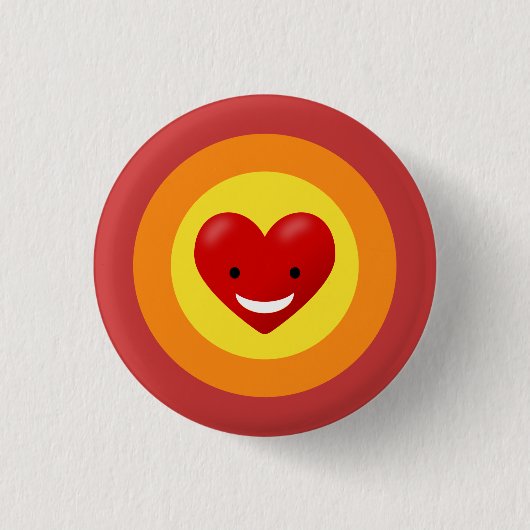 Happy Liebe Heart Button (Vorderseite)