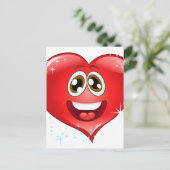 Happy Liebe Heart Emoji Postkarte (Stehend Vorderseite)