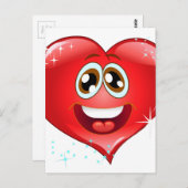 Happy Liebe Heart Emoji Postkarte (Vorne/Hinten)