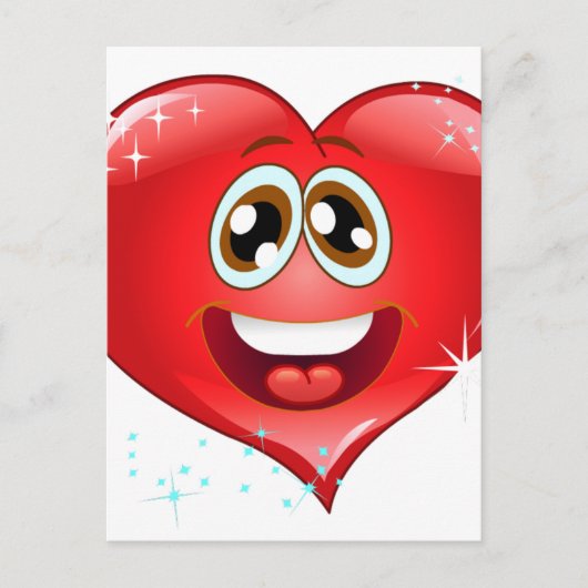 Happy Liebe Heart Emoji Postkarte (Vorderseite)