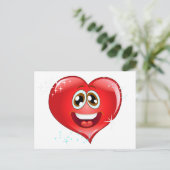 Happy Liebe Heart Emoji Postkarte (Stehend Vorderseite)