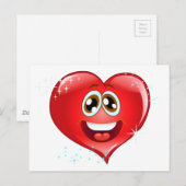 Happy Liebe Heart Emoji Postkarte (Vorne/Hinten)