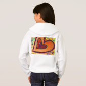 Happy Liebe Hearts Art Hoodie Sweatshirt (Schwarz voll)