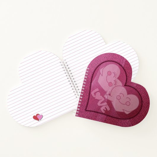 Happy Liebe Hearts Spiral Notebook Notizblock (Innenseite)