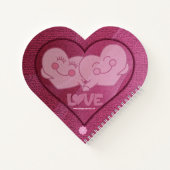 Happy Liebe Hearts Spiral Notebook Notizblock (Rückseite)