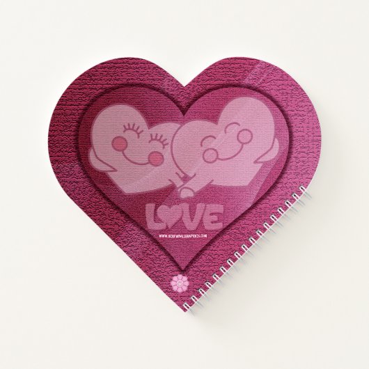 Happy Liebe Hearts Spiral Notebook Notizblock (Rückseite)