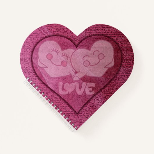 Happy Liebe Hearts Spiral Notebook Notizblock (Vorderseite)