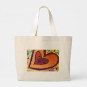 Happy Liebe Herz Kunst Inspiration Tote Tasche (Rückseite)
