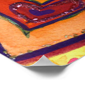 Happy Liebe Hört Malerei Art Poster Prints (Ecke)