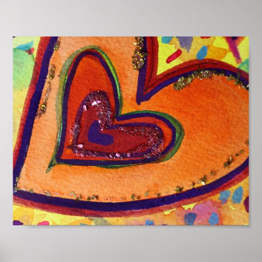 Happy Liebe Hört Malerei Art Poster Prints (Vorne)