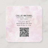 Happy Life Green Pflanze Quadratische Visitenkarte (Rückseite)