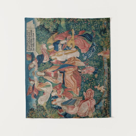 Happy Life in Paradise Garden Mittelalterliches Mu Wandteppich (Vorderseite)