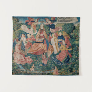 Happy Life in Paradise Garden Mittelalterliches Mu Wandteppich