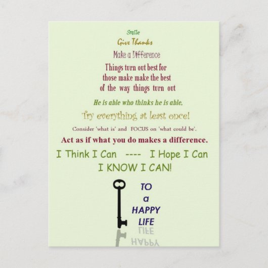 Happy Life Postcard Postkarte (Vorderseite)