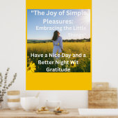 Happy Life Secret: Freude in kleinen Dingen finden Poster (Küche)