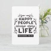 Happy Life with Faith – Proverbs 15:15 Art Einladung (Stehend Vorderseite)
