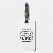 Happy Life with Faith – Proverbs 15:15 Art Gepäckanhänger (Rückseite vertikal)