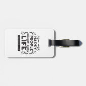 Happy Life with Faith – Proverbs 15:15 Art Gepäckanhänger (Rückseite horizontal)