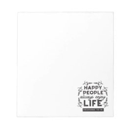 Happy Life with Faith – Proverbs 15:15 Art Notizblock