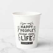 Happy Life with Faith – Proverbs 15:15 Art Pappbecher (Rückseite)