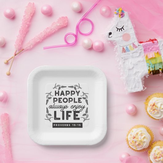 Happy Life with Faith – Proverbs 15:15 Art Pappteller (Party)