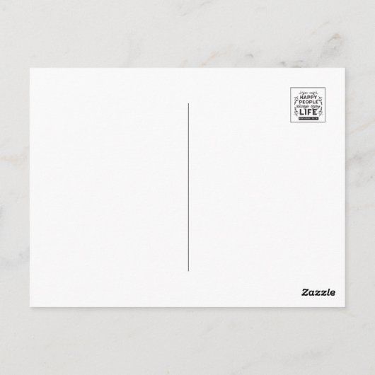 Happy Life with Faith – Proverbs 15:15 Art Postkarte (Rückseite)