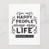 Happy Life with Faith – Proverbs 15:15 Art Postkarte (Vorderseite)