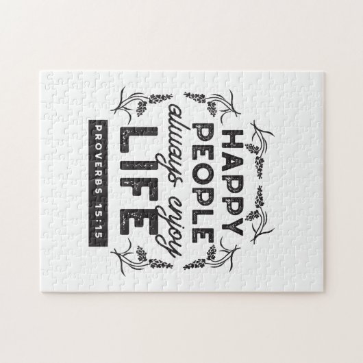 Happy Life with Faith – Proverbs 15:15 Art Puzzle (Horizontal)